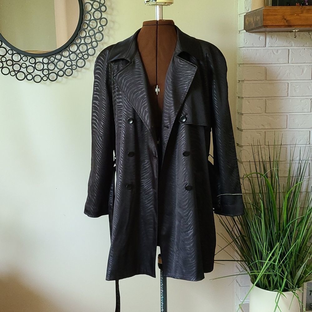 Bianca Nygard Petite Black Zebra Coat 12 - Picture 2 of 9